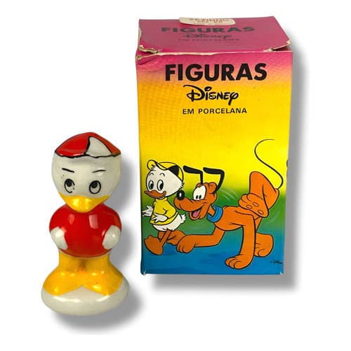 Antiga Miniatura Bibelô Figura Disney Em Porcelana Vermelho