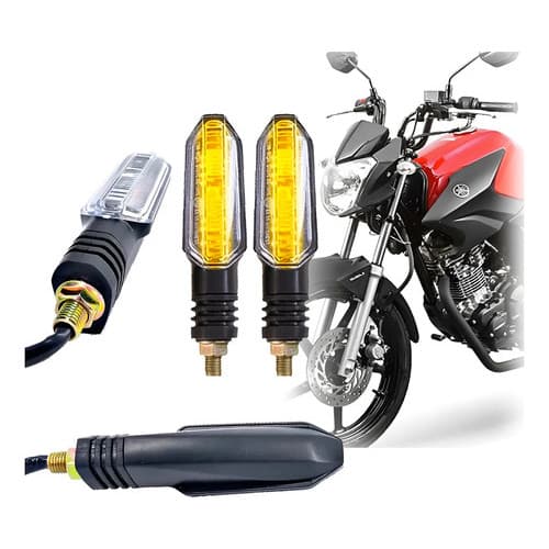 Kit 4 Setas Esportivas P50 Yamaha Factor 150 2016 2017 2018 Preto