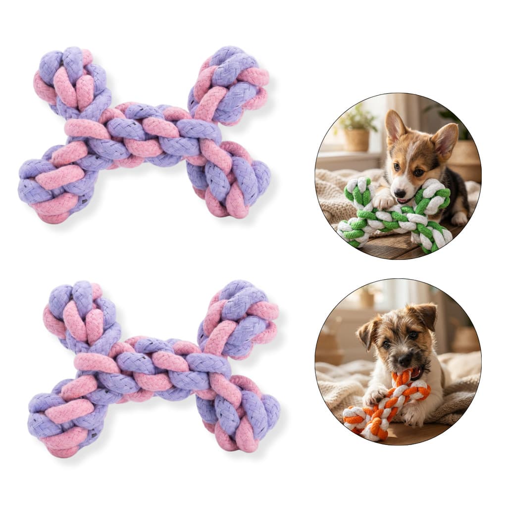 Kit 2 Unidades Ossinho de Corda para Cachorro Mordedor Resistente Pet
