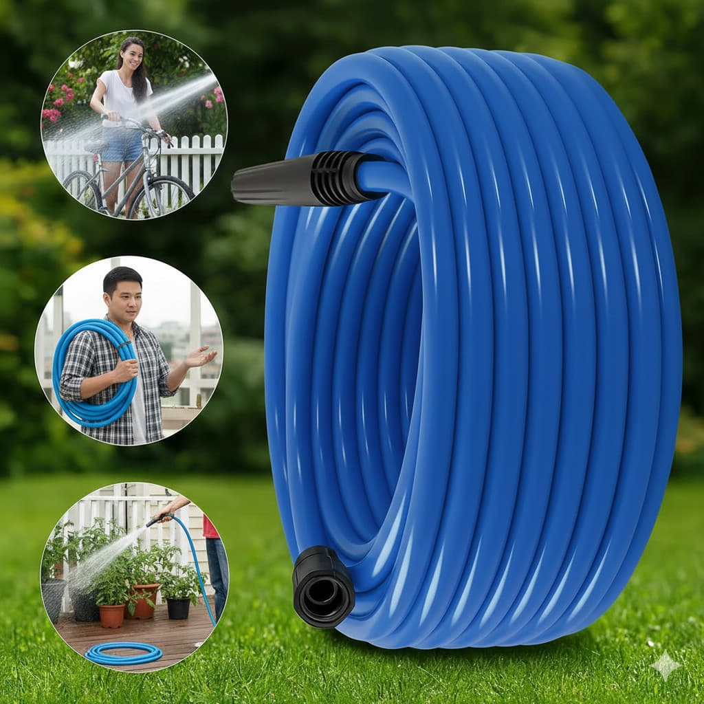 Mangueira Jardim 1/2 Flexível Silicone 10m 20m 30m 40m 50m Resistente Com Esguicho