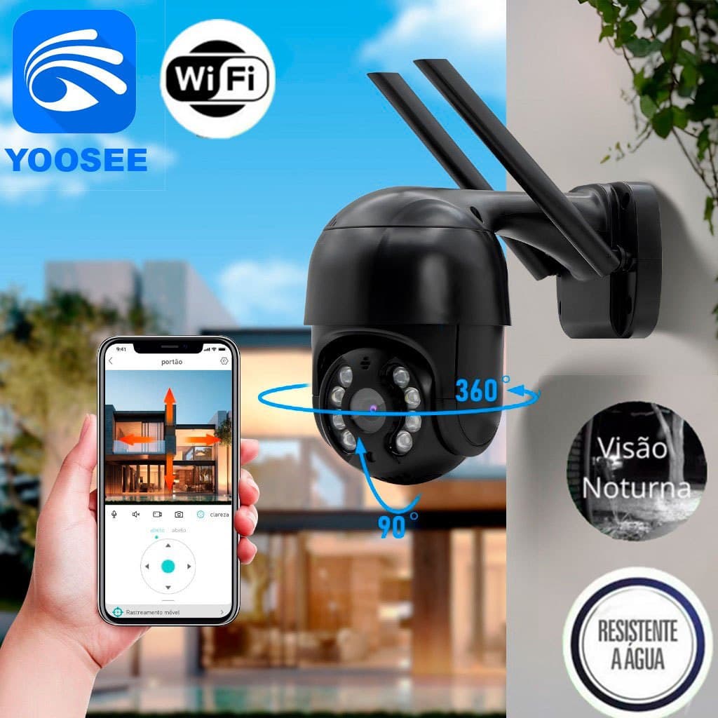 Câmera Externa IP WiFi HD Prova D’Água Infravermelho Segurança Monitoramento Yoosee