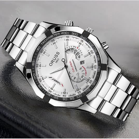 Direto da fábrica bonito moda tendência negócios grande mostrador relógio masculino estudante Casual pulseira de aço rel