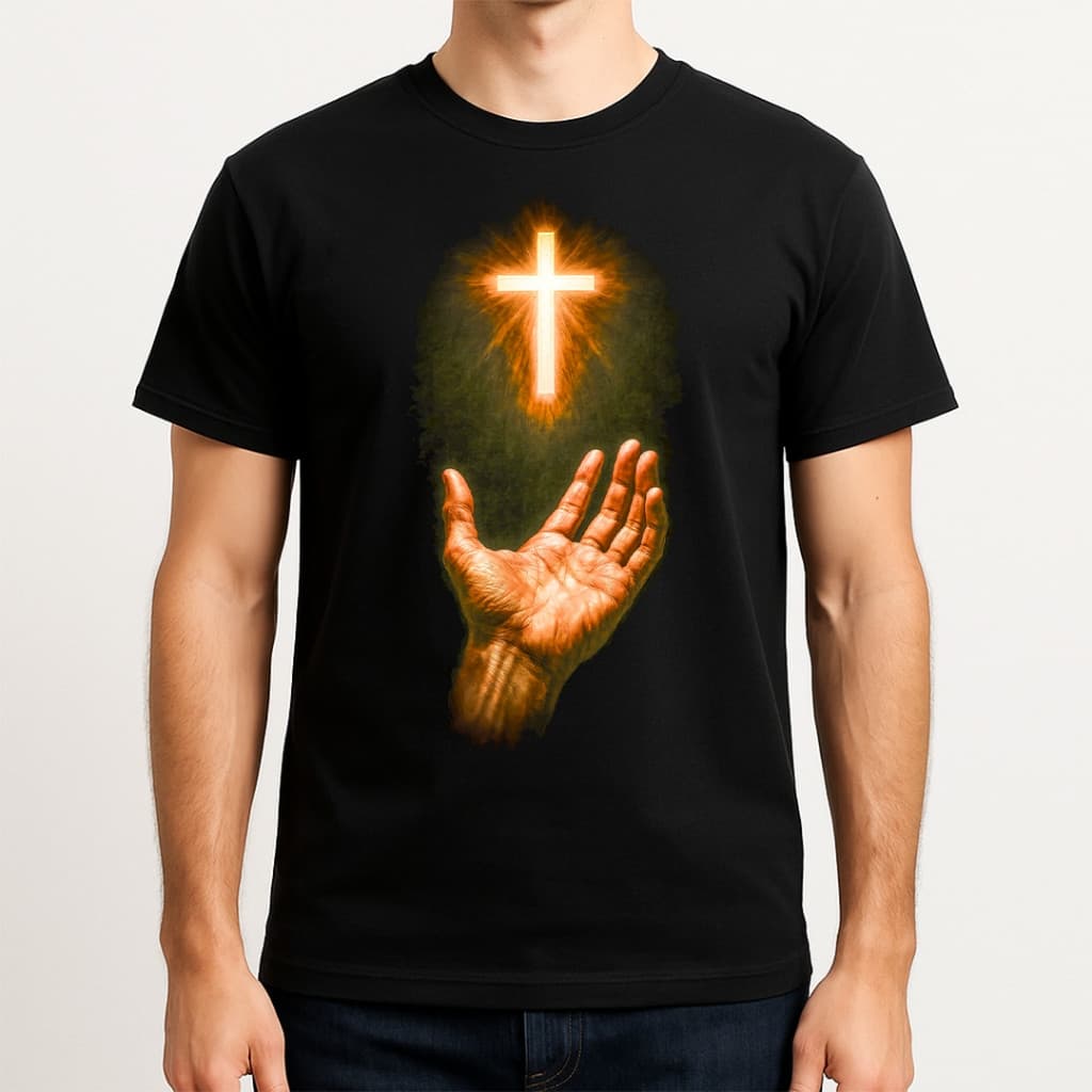 [Camiseta Premium em Algodão Puro]CCCamiseta Masculina Católica A cruz e luz de Cristo