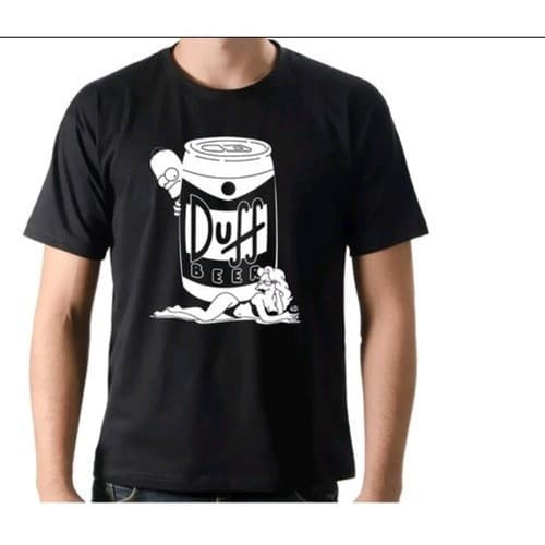 Camiseta Unissex-Fio 30.1 - duff Simpsons Camisas Personalizas Séries Animadas. Estampas em DTF. Envio Rápido