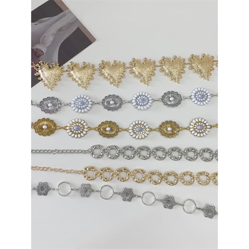 Corrente de cintura feminina decorativa cinto fino simples All-Match vestido Metal corrente de ferro moda pequeno cinto