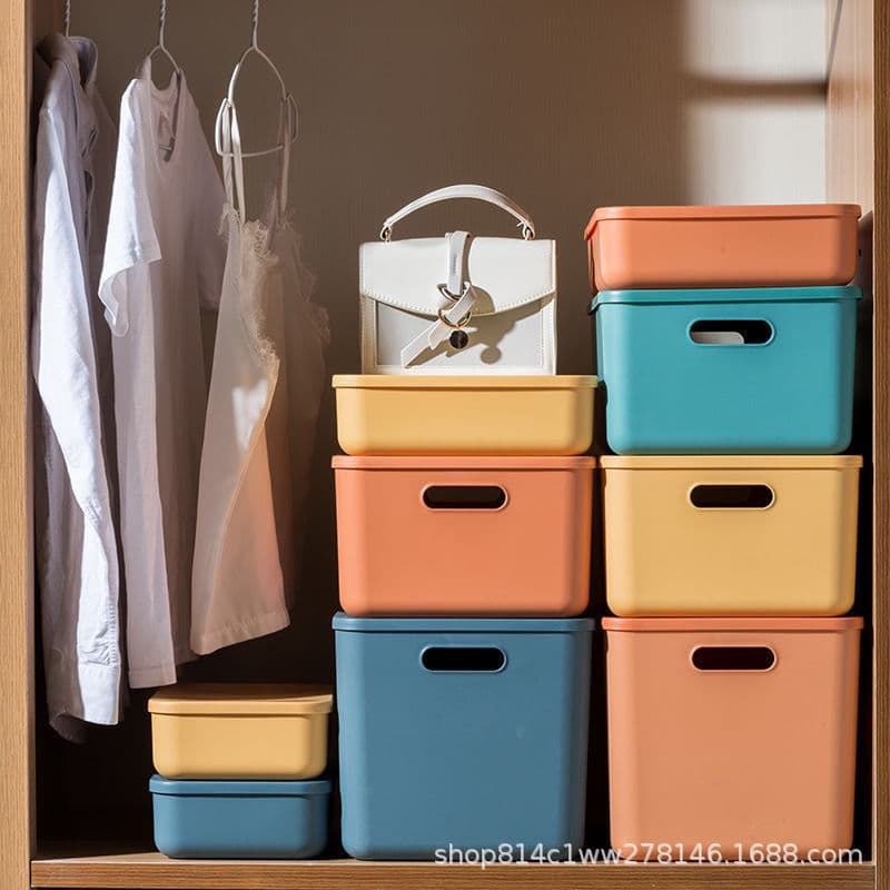 Nova casa Desktop caixa de armazenamento plástico quarto cosméticos organizador caixa estudo sala armazenamento guarda-r