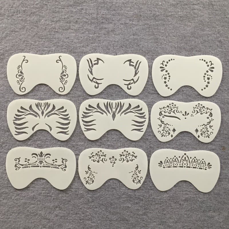 Crianças feriado bola personalidade padrão pintura Facial tatuagem maquiagem palco atmosfera pintura Facial modelo oco r