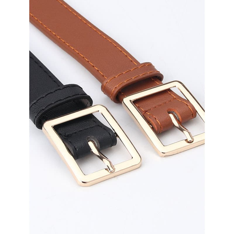Feminino simples All-Match Jeans calças cinto versão coreana fivela quadrada moda cinto decorativo senhoras cinto pronto