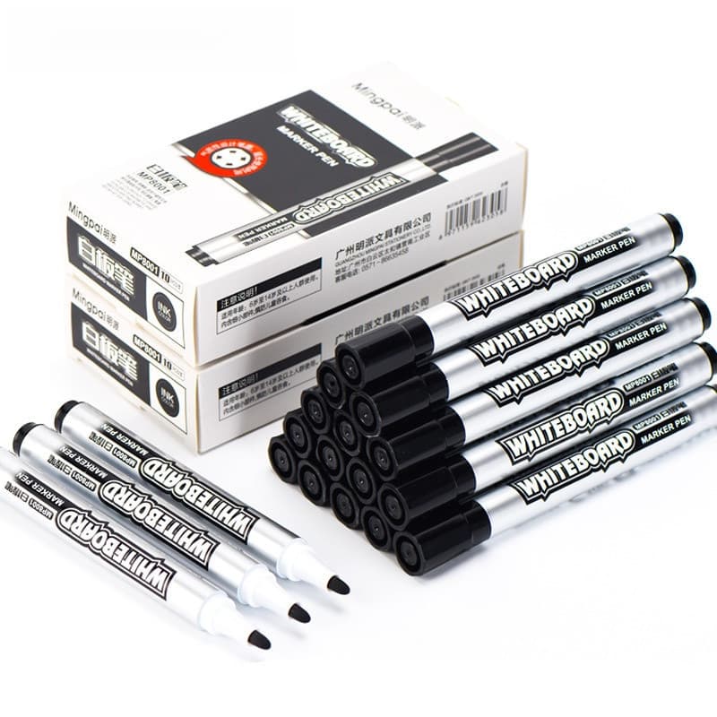 [10PCS] Caneta apagável para quadro branco Caneta de conferência de grande capacidade Caneta marcadora à base de água fá