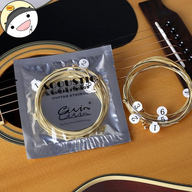 Maud 1 Conjunto De 6 Peças Para Prática De Cordas De Guitarra De Aço Banhado A Niel Acústica Pt
