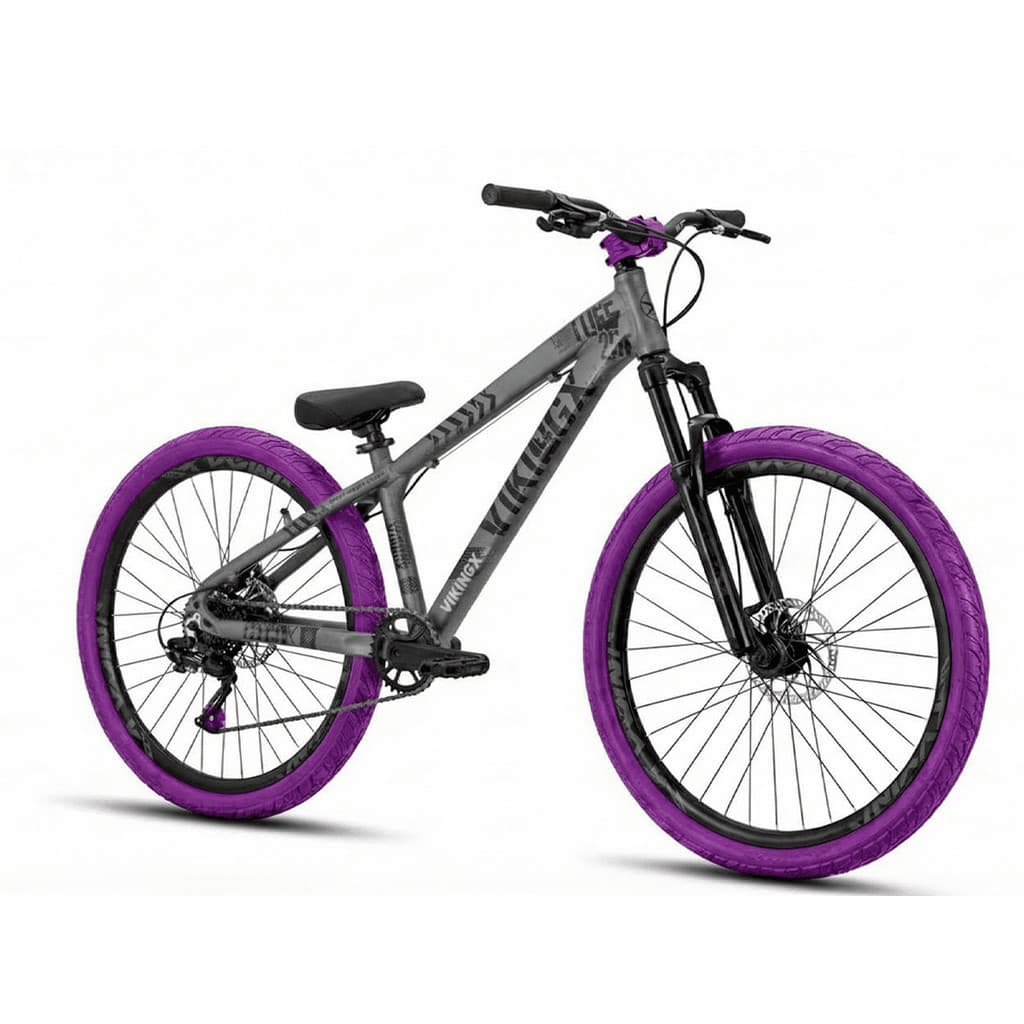 Bicicleta aro 26 do Grau Viking Tuff X25 Kit 1x7V Pneus Flame Freio a Disco
