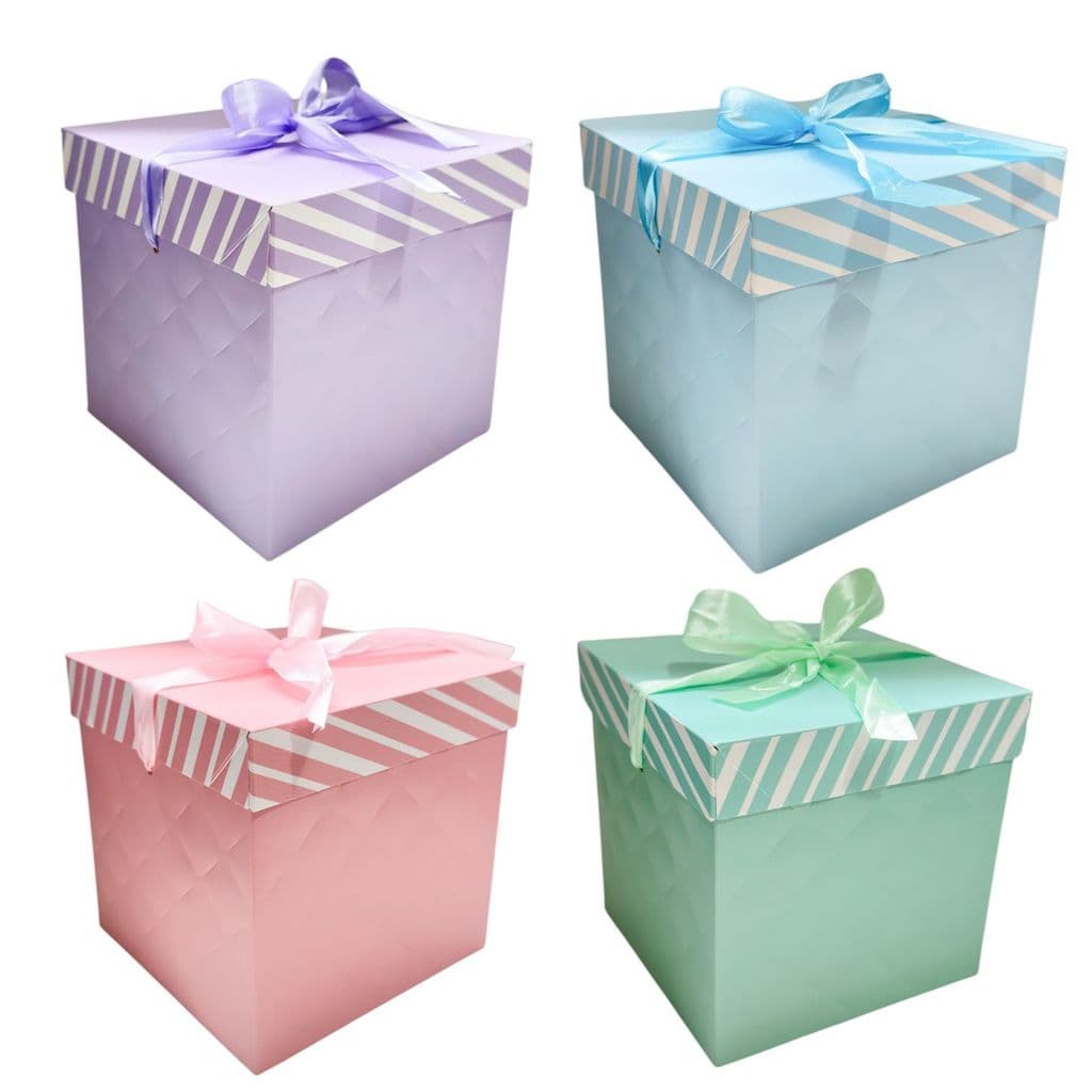 Caixa Para Presente Lisa Com Laço 15x15cm em Papel