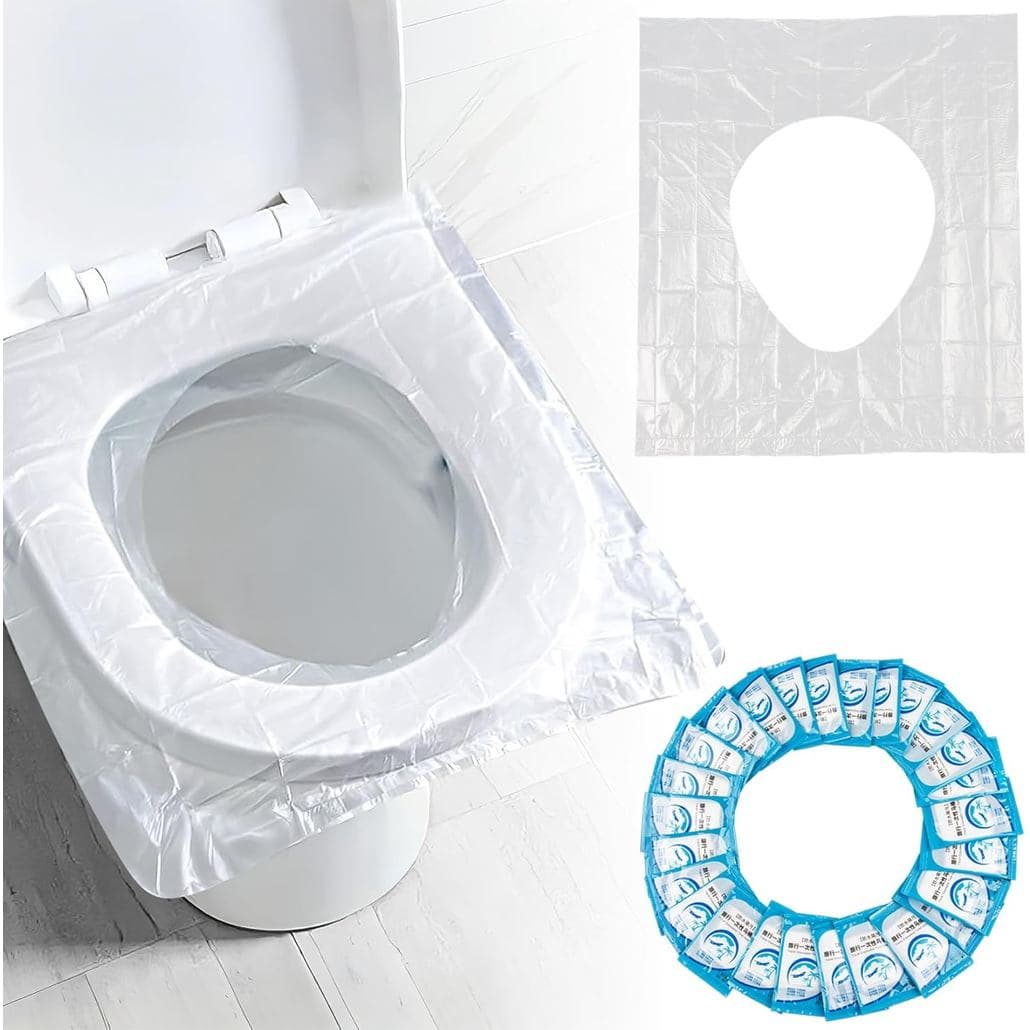 Capa Descartável para Assento Sanitário - Capas Plásticas Impermeáveis e Antiderrapantes, Embaladas Individualmente, Emb