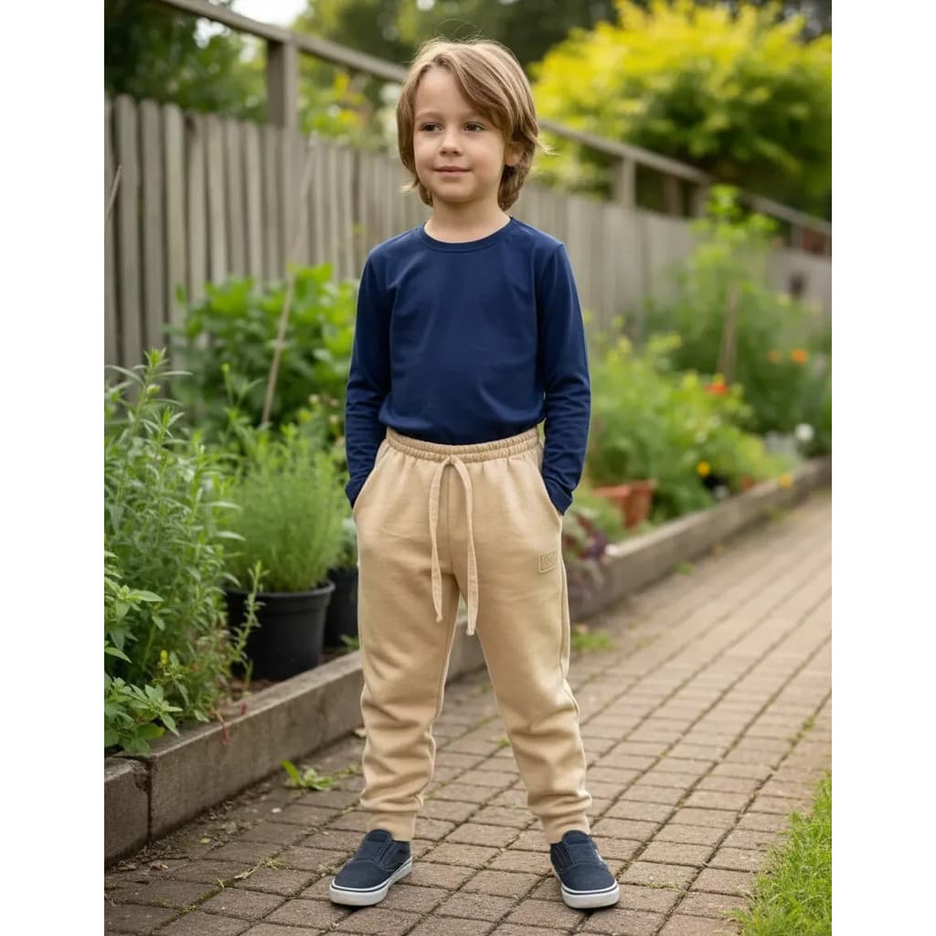 Calça Kids Moletom Jogger Cargo Infantil Meninas & Meninos
