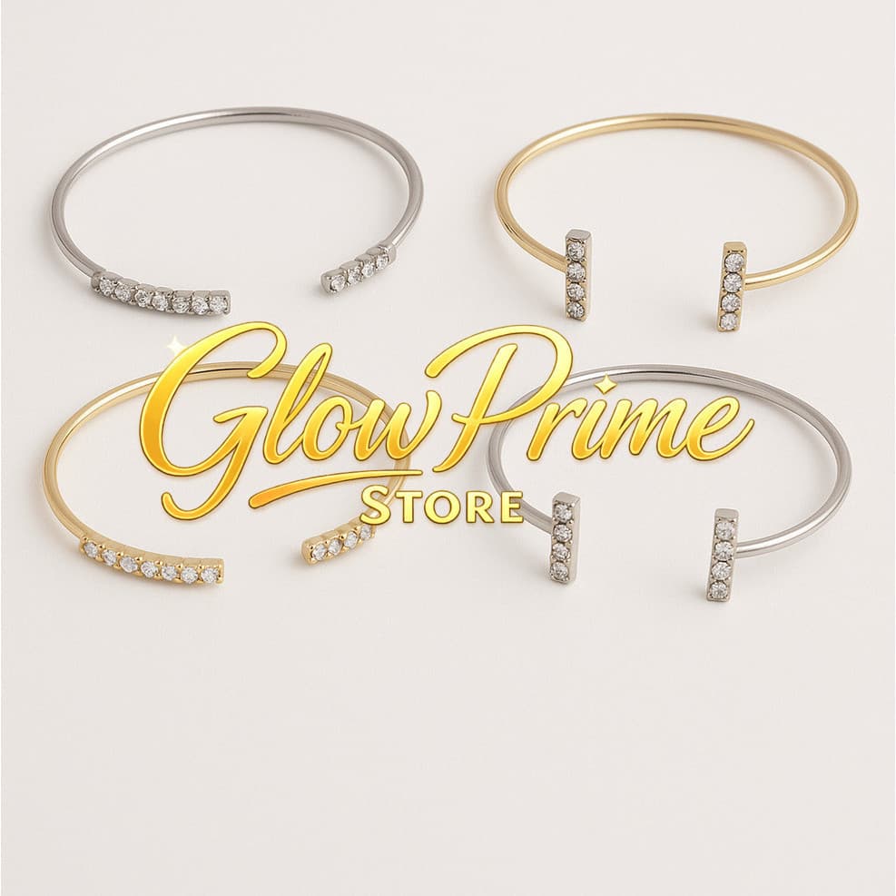 (V)Bracelete Argola com Zircônias Luxo Dourado e PrateadoM3GF