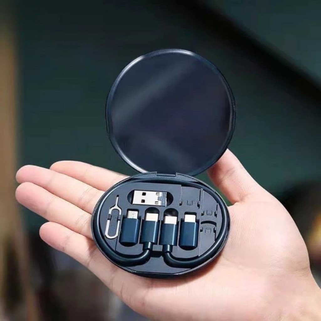 Conjunto de adaptador de cabo de carregamento múltiplo 6 em 1 USB C para USB celular Suporte de telefone celular pino