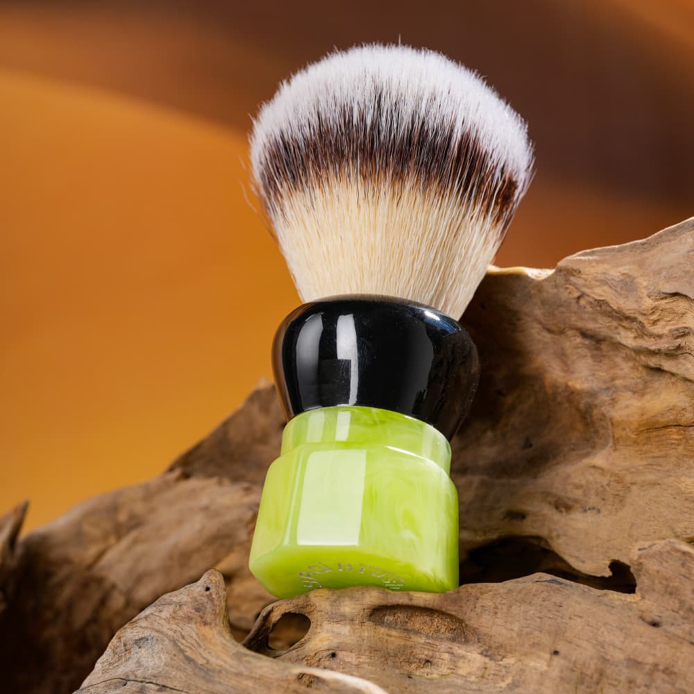 Yaqi Motoji escova de barbear de cabelo de náilon 24mm escova nó espuma barbear reparação facial escova de espuma poligo