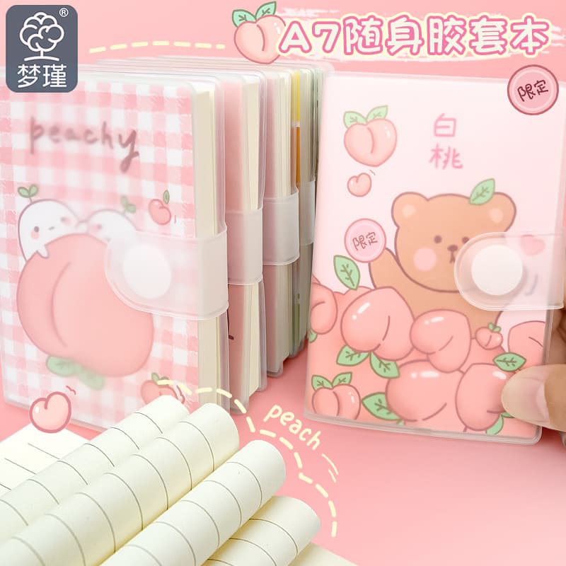 A7 bonito portátil bolso caderno Mini pequeno caderno caso de borracha palavra caderno pequeno portátil bloco de notas e