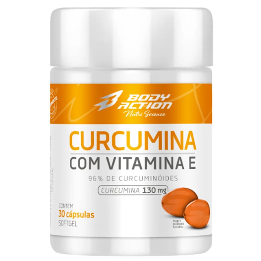 Curcumina Com Vitamina E 30 Cápsulas - Body Action