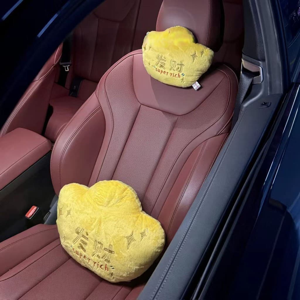 Carro bonito menina apoio lombar fortuna travesseiro encosto de cabeça decoração Interior do carro pescoço apoio quatro