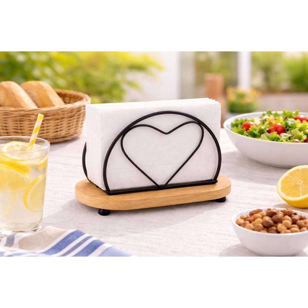 Porta Guardanapos De Mesa Metal e Madeira Decorativo Versatilidade, Estilo e Funcional