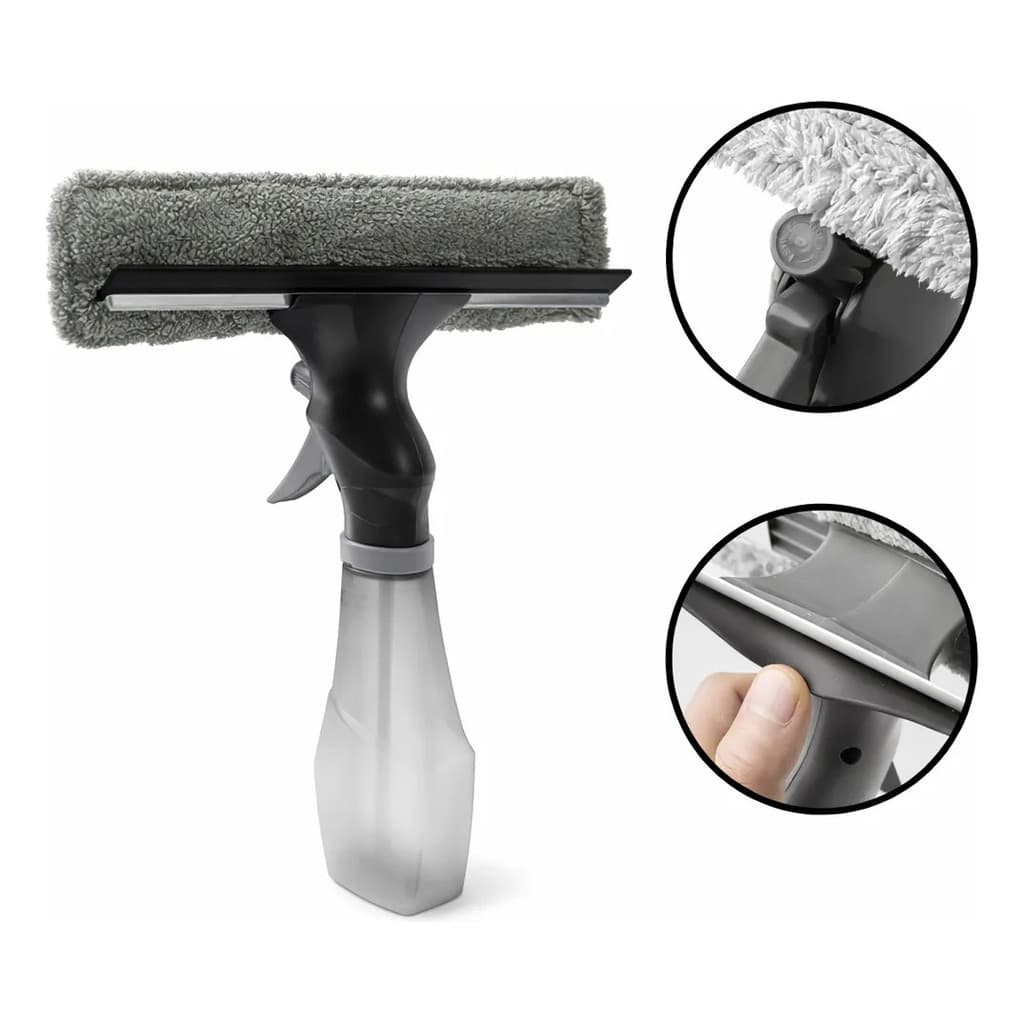 Rodo Limpa Vidros Vidro Mop Spray Borrifador 3 em 1 Multiuso