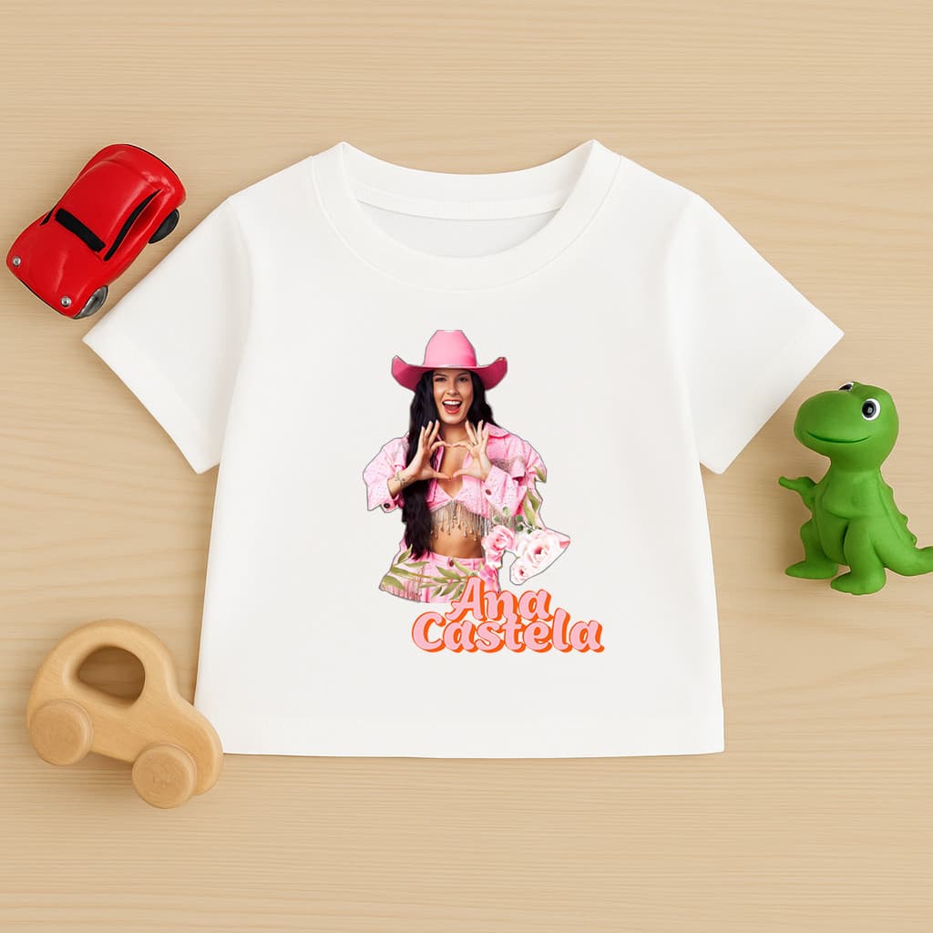 Camiseta Ana Castela Menina Blusa Básica 100% Algodão Lançamento