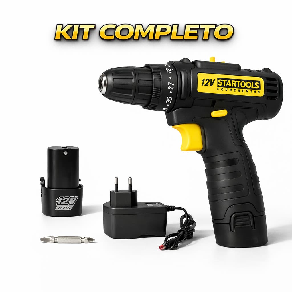 🔥 Parafusadeira Furadeira 12V Bivolt Lítio LED Mandril Rápido Profissional Potente
