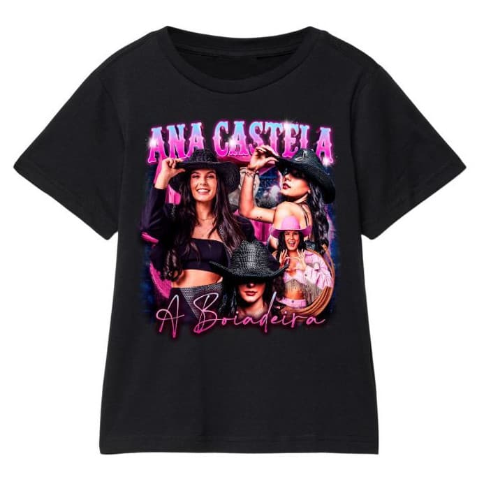 Camiseta Infantil da Ana Castela A Boiadeira Country Blusa Meninas Bruta Sertanejo