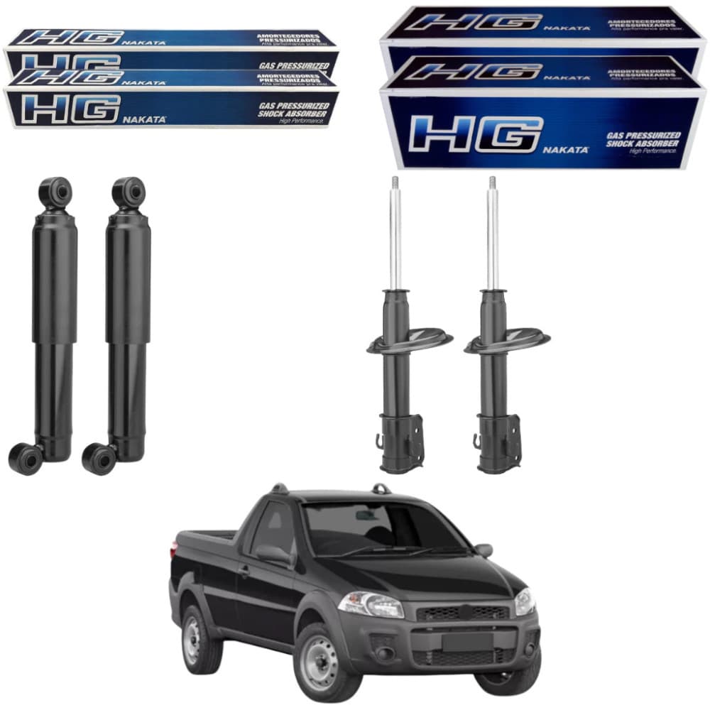 Kit 4 Amortecedores Fiat Strada 2001 a 2020 Working Fire Trekking 1.4 1.3