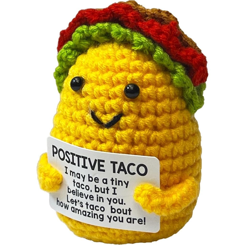 Crochê De Suporte Emocional De Taco Positivo : Engraçado Plush Incentivo Crochet Desk Buddy Stuffies Inspiradores Pick M