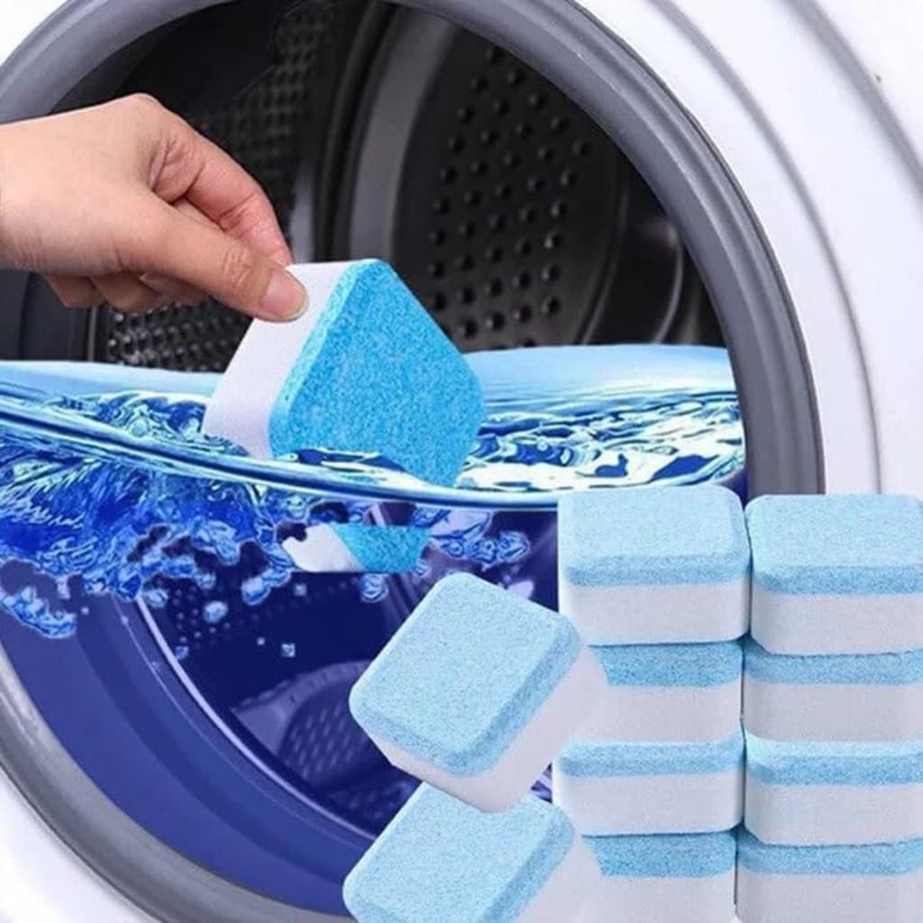 Redondo ou Quadrado - Conjunto de 10 Pastilhas Antibacterianas para Higienização de Máquina de Lavar Roupas