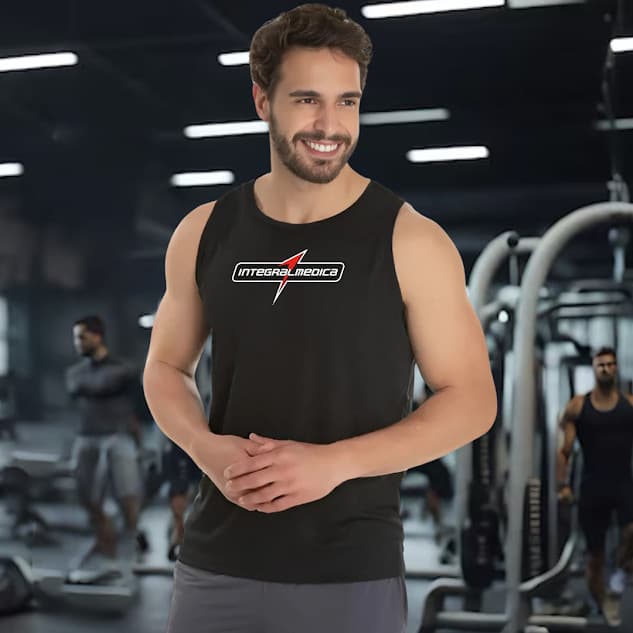 Regata Dry Fit Antiodor Masculina - Modelo INTEGRALMEDICA- Academia, Corrida, Basquete, Crossfit, Tecida Leve, dia a dia