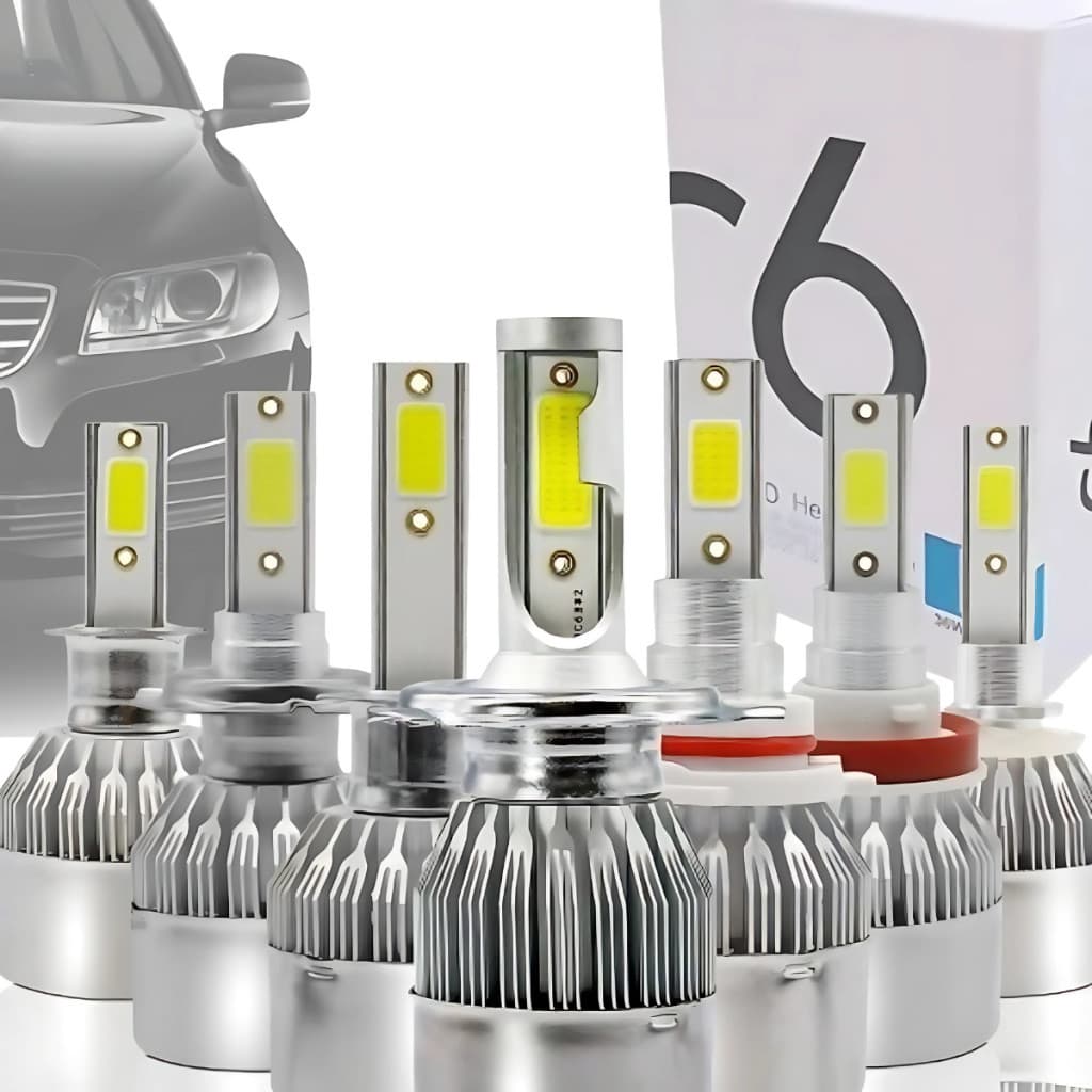 Lâmpadas C6 Farol de Carro LED 6000K H1 H3 H4 H7 H11 H13 HB3(9005) HB4(9006) H16 H27 12V a 24V