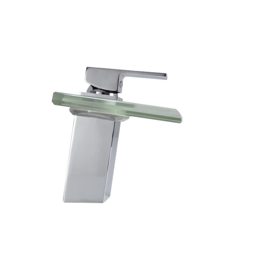 Torneira Misturador Monocomando Cascata Waterfall Quadrada Bica Baixa Led Globalmix