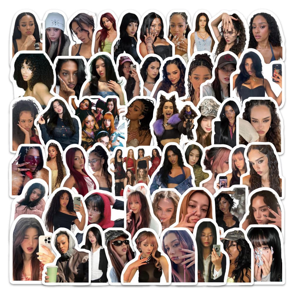 100 Peças Adesivos Katseye Girl Group Star-Decalques Ídolo Da Moda Para Decoração De Mesa , Bagagem E Skate