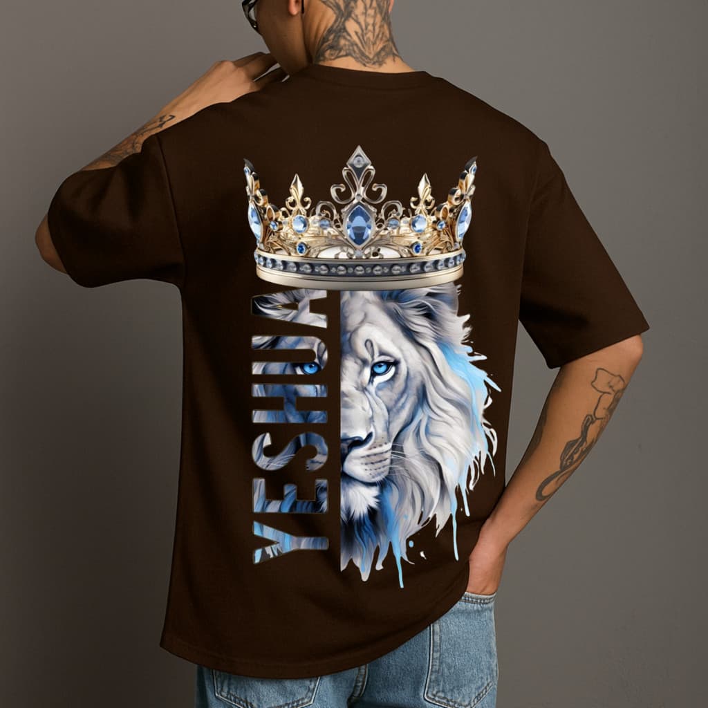 Camiseta masculina 100% Algodão Gospel Leão De Judá Yeshua camisa blusa