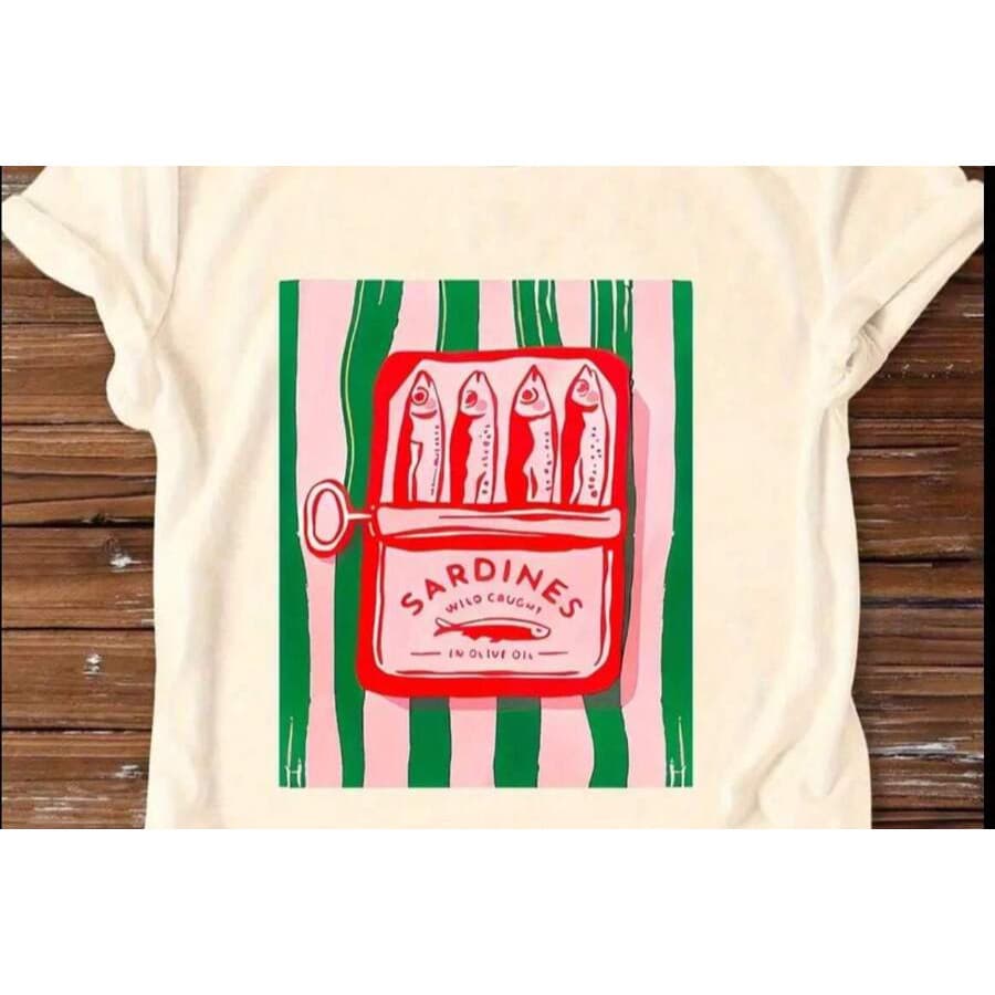 Camiseta 100% Algodão Unissex P-GG Básica Lata de Sardinha Lançamento 2025 Envio Imediato