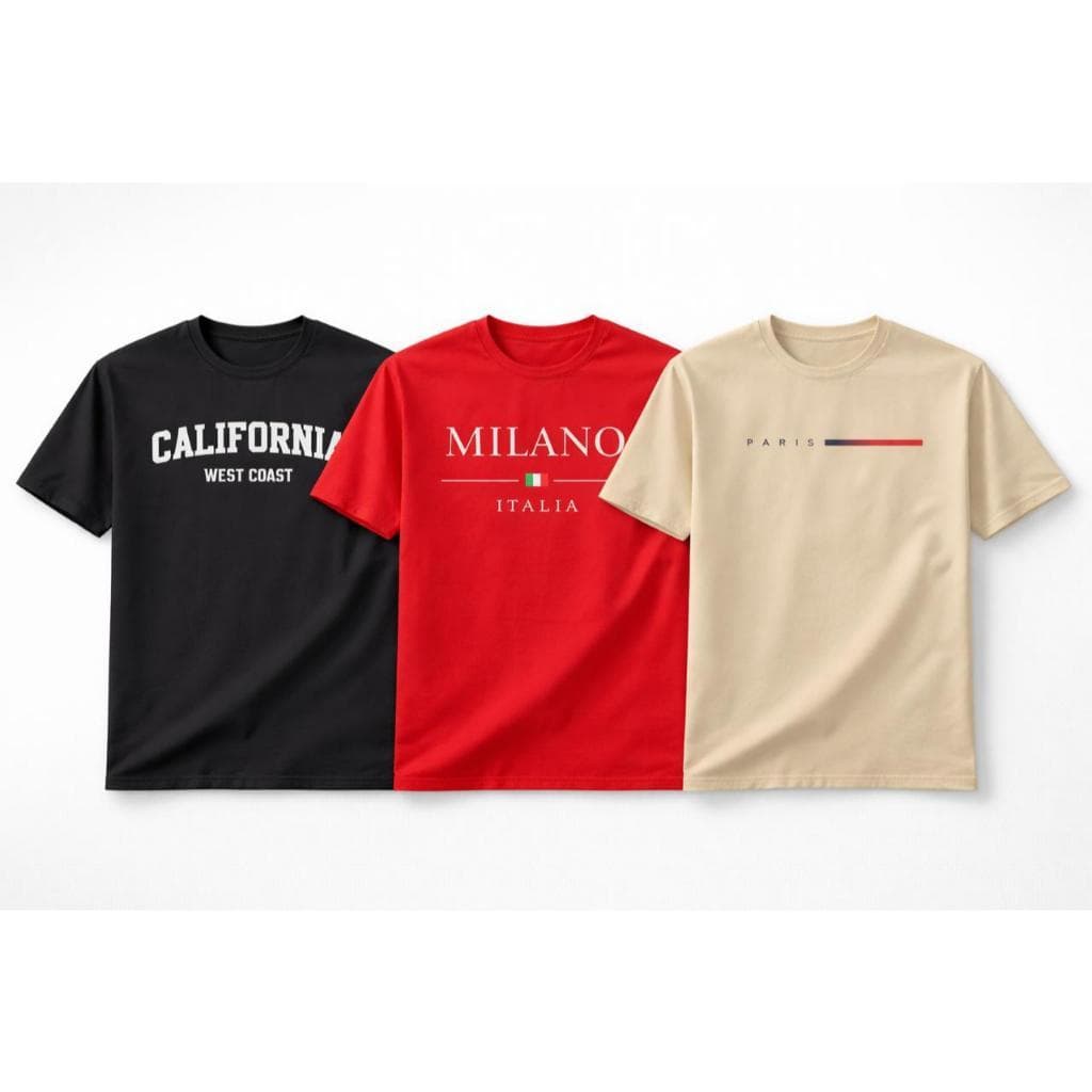 Kit 3 Camisetas Masculina 100% Algodão Gola Redonda Envio Imediato
