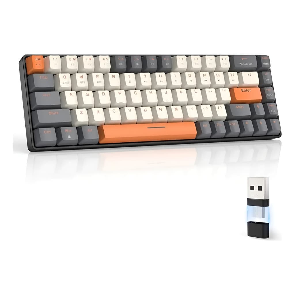 Teclado Gamer Mecânico K68 Sem Fio Bluetooth Usb Original