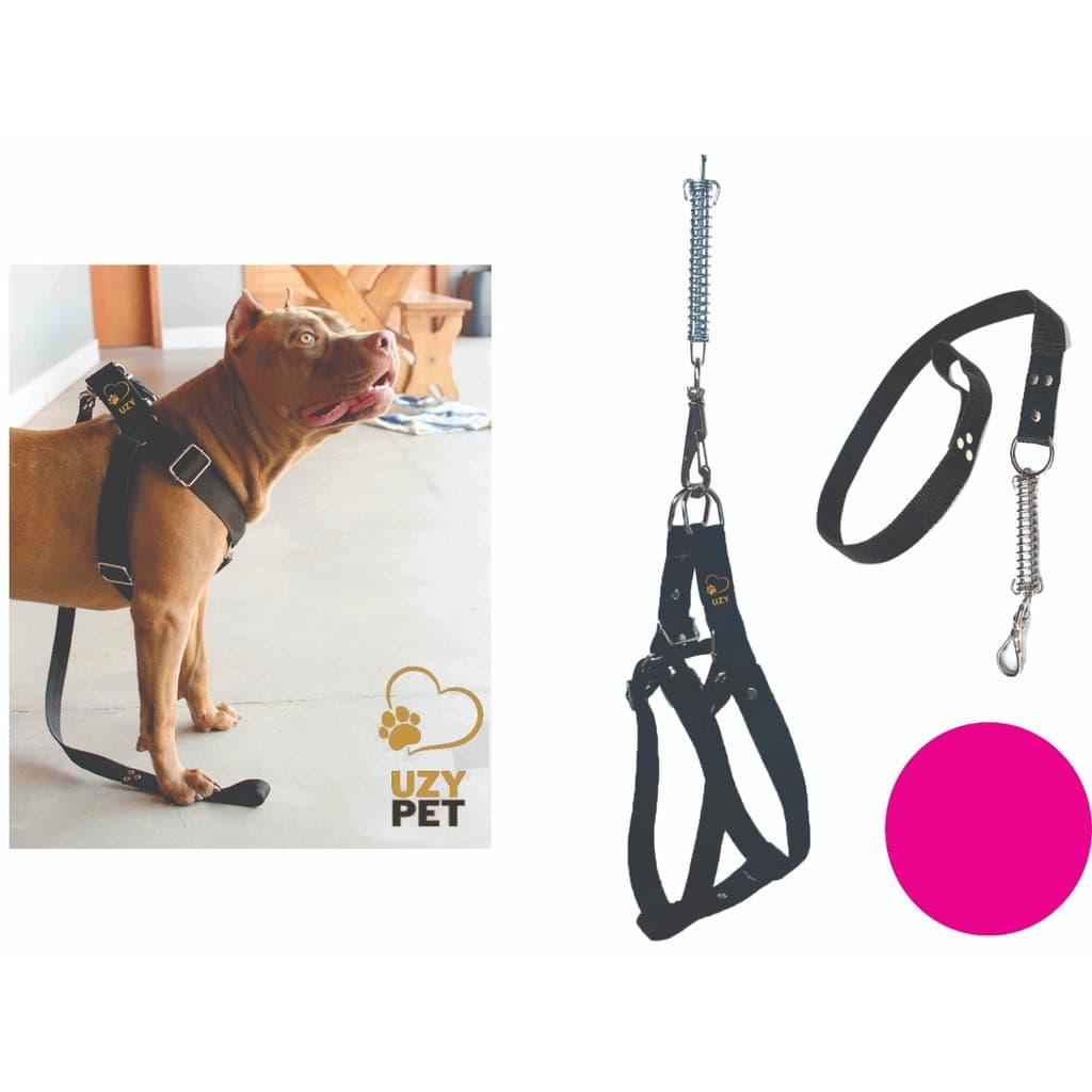 Coleira Peitoral Cachorro Guia Doberman Pitbull Anti Puxão Fita Resistente