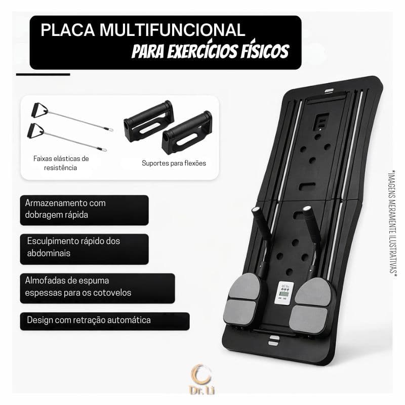 Prancha Extensora Dobravel Para Pilates Abdominal Multifuncional Treino Em Casa - Dr Li