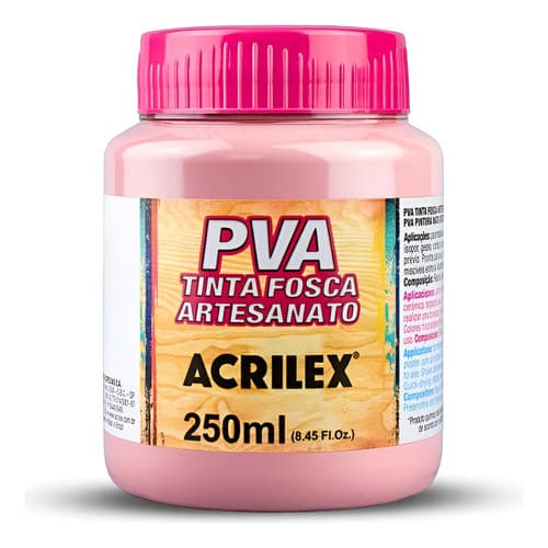 Tinta Fosca Artesanato Acrílex Rosa Claro 250ml Pva