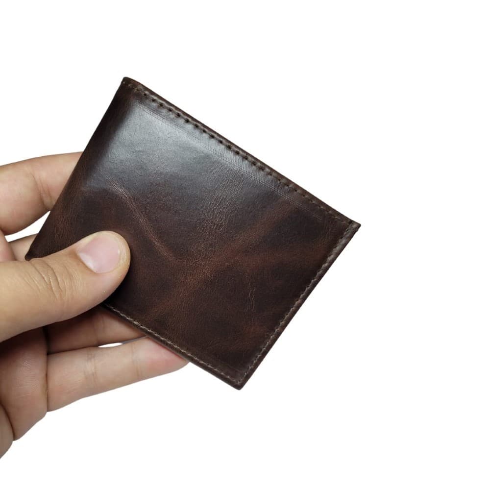 Carteira Lisa PORTA CARTÃO Couro Masculina Slim Compacta Dinheiro Documento Design Moderno