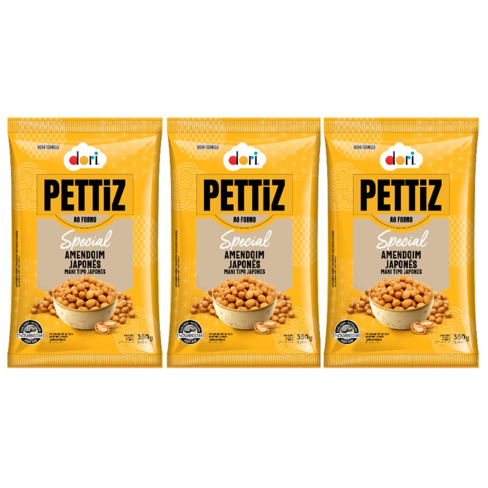 Kit C/ 3 Un Amendoim Pettiz Special Japonês 350g - Dori