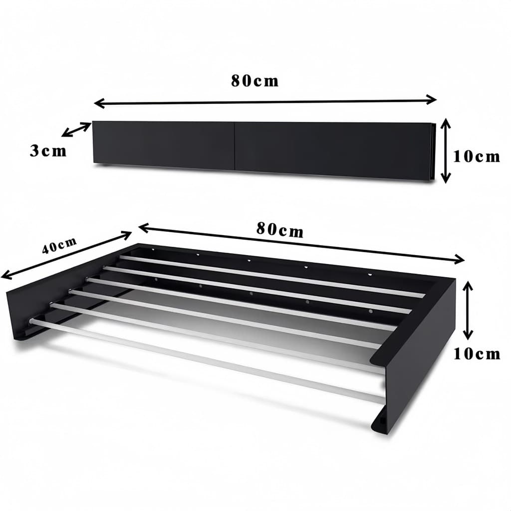 Varal de Parede Retrátil Invisível Dobrável Prático Para Apartamento 80x40x10cm. DONG