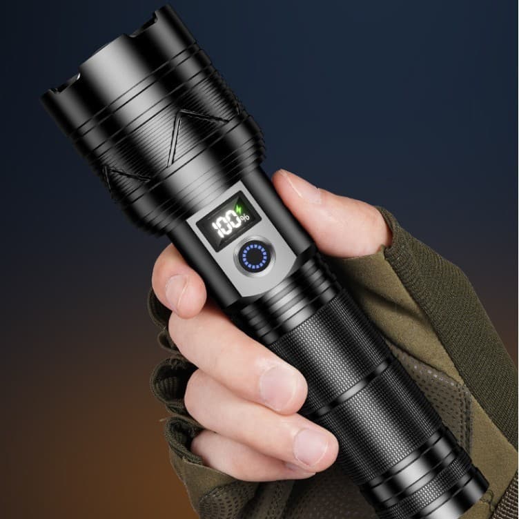 Lanterna Portátil Super Potente Elétrica Tatica Recarregável USB Led Ultra-Longo Alcance
