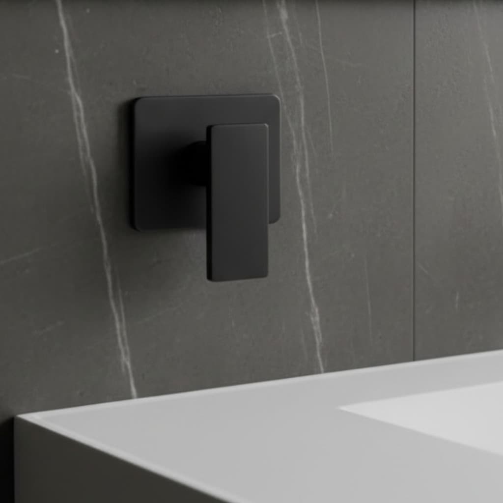 Acabamento Monocomando Quadrado Preto Docol Luxo Premium Design Alta Qualidade e Durabilidade