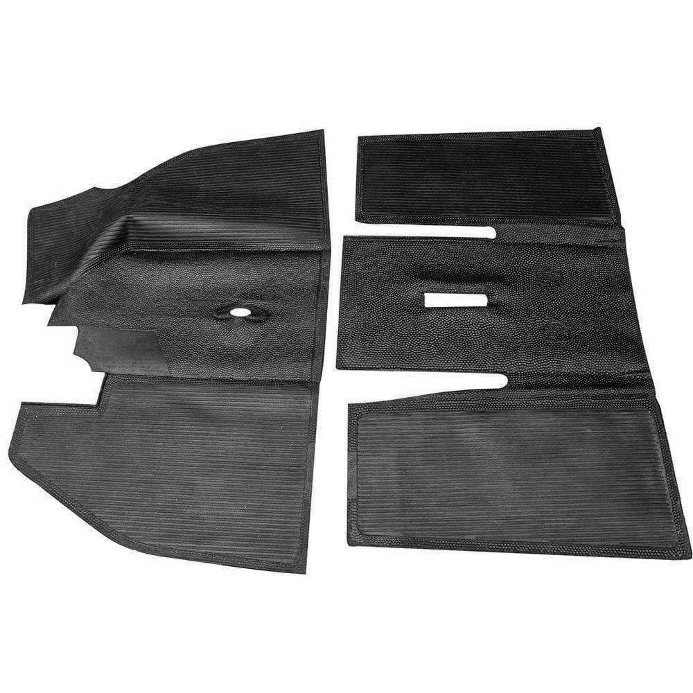 Par Tapete Inteiriço Preto Original Borracha Assoalho VW Fusca