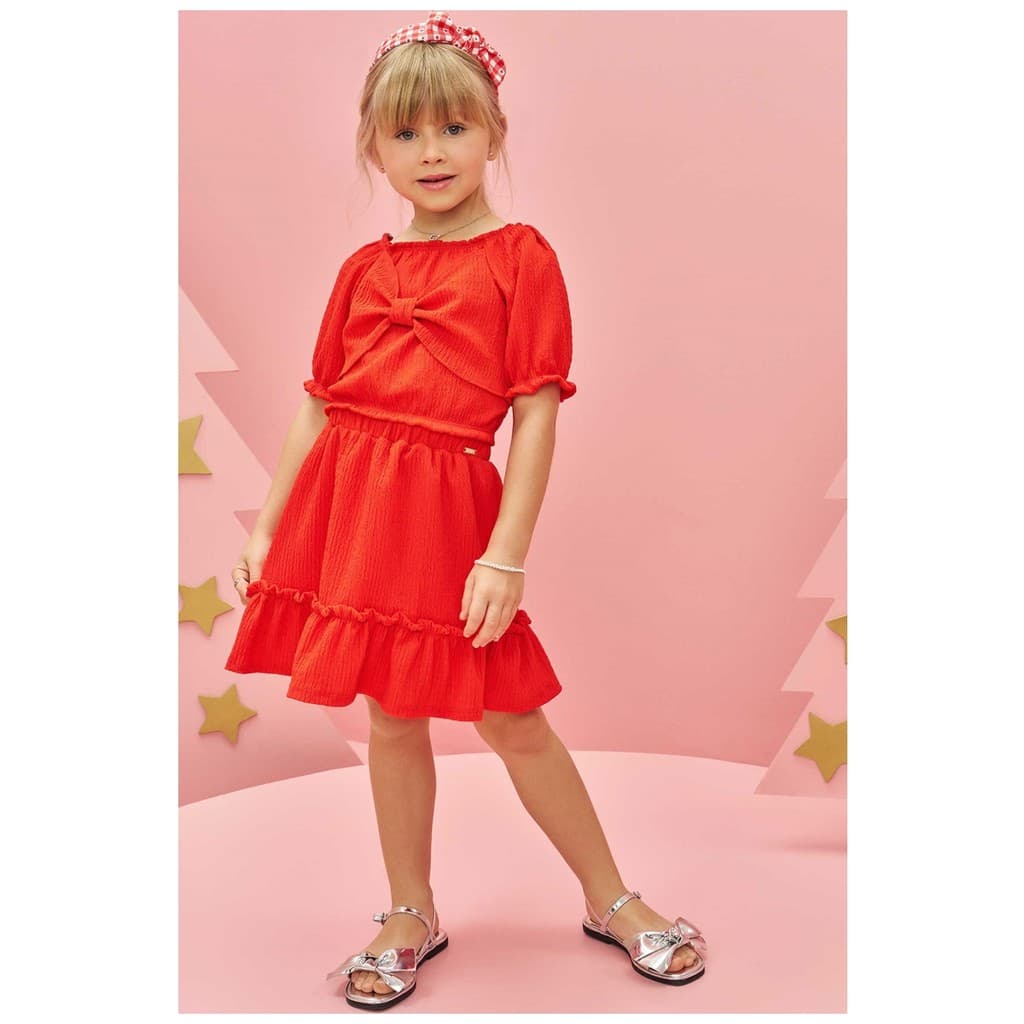 Out - Conjunto Feminino Verão Blusa Box  Saia e Tiara INFANTI